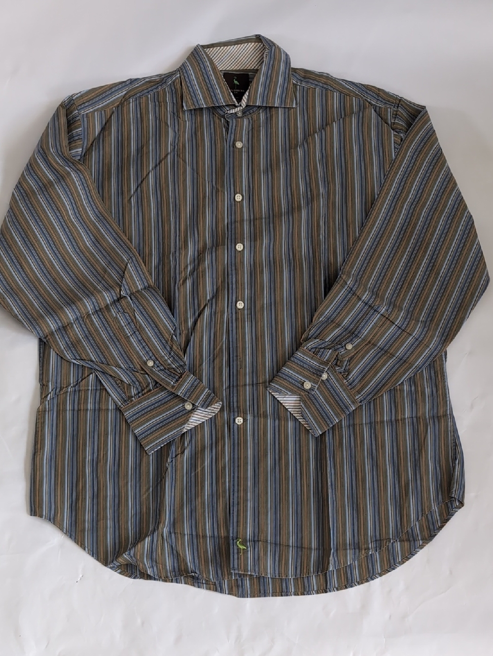 Tailorbyrd Cotton Striped Button-Down Shirt - L